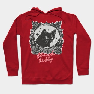 Black cat  Aesthetic Artwork Hoodie